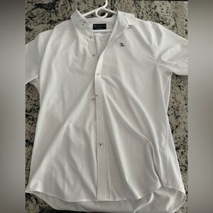 Men's White Casual Button-Down Shirt